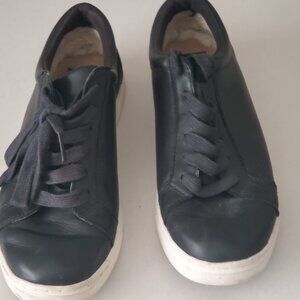 Women's BLACK KARINE LEATHER UGGS SNEAKERS FLATS SIZE 8